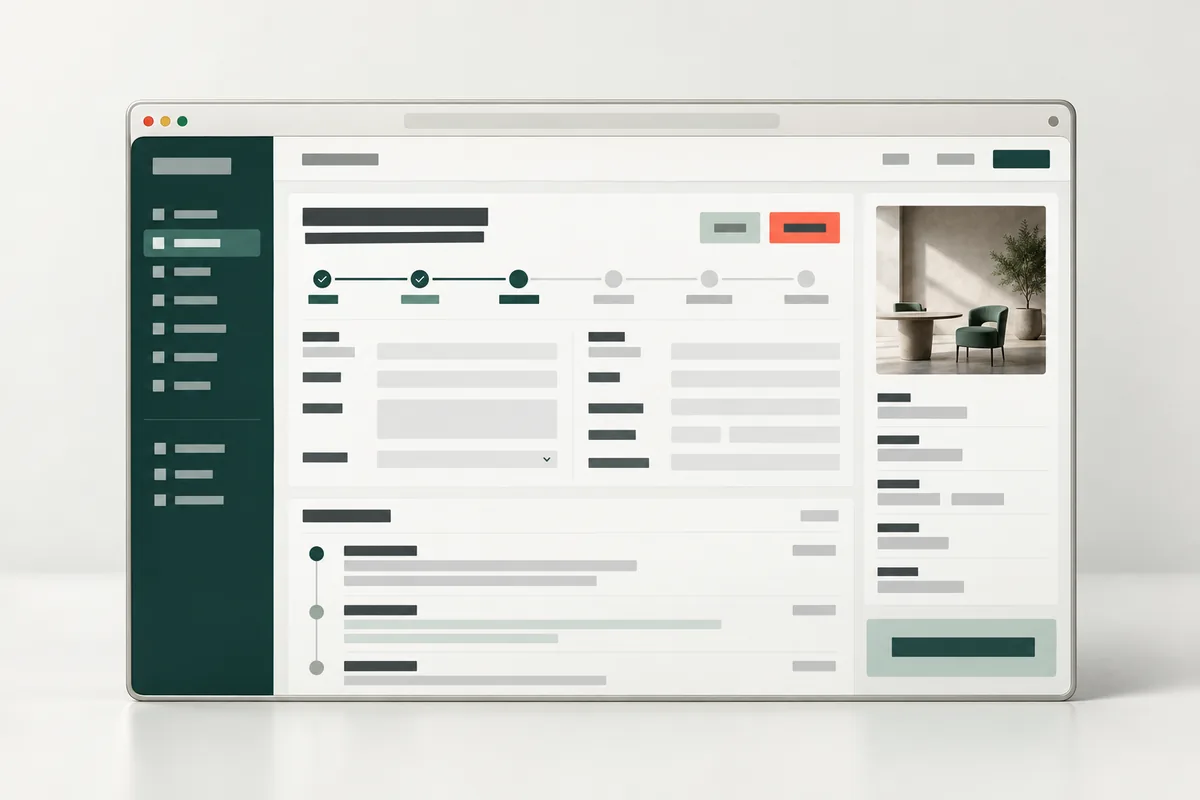 Концепт интерфейса CRM с карточкой сделки